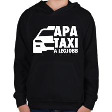 PRINTFASHION Apa taxi fehér - Gyerek kapucnis pulóver - Fekete gyerek pulóver, kardigán