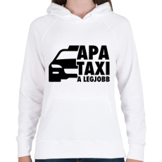 PRINTFASHION Apa taxi fekete - Női kapucnis pulóver - Fehér
