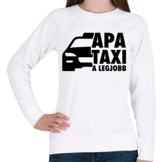 PRINTFASHION Apa taxi fekete - Női pulóver - Fehér
