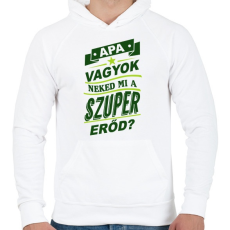 PRINTFASHION Apa vagyok... - Férfi kapucnis pulóver - Fehér