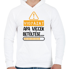 PRINTFASHION Apa viccek betöltése - Férfi kapucnis pulóver - Fehér férfi pulóver, kardigán