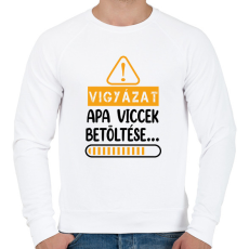 PRINTFASHION Apa viccek betöltése - Férfi pulóver - Fehér