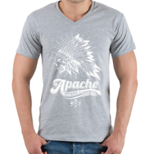 PRINTFASHION Apacs - Férfi V-nyakú póló - Sport szürke férfi póló