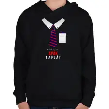 PRINTFASHION Apák napja Elegance - Gyerek kapucnis pulóver - Fekete gyerek pulóver, kardigán