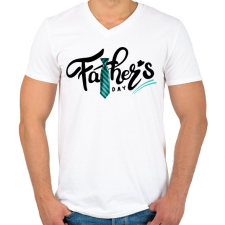 PRINTFASHION Apák napjára - Férfi V-nyakú póló - Fehér férfi póló