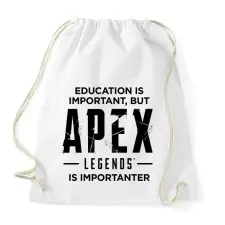 PRINTFASHION Apex Is Importanter (Black) - Sportzsák, Tornazsák - Fehér tornazsák