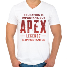 PRINTFASHION Apex Is Importanter (Red) - Férfi V-nyakú póló - Fehér