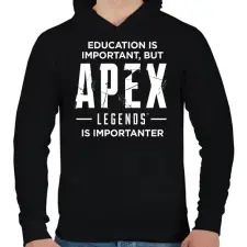 PRINTFASHION Apex Is Importanter (White) - Férfi kapucnis pulóver - Fekete férfi pulóver, kardigán
