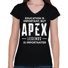 PRINTFASHION Apex Is Importanter (White) - Női V-nyakú póló - Fekete női póló
