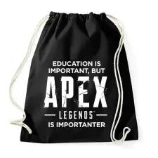 PRINTFASHION Apex Is Importanter (White) - Sportzsák, Tornazsák - Fekete tornazsák