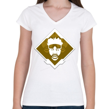 PRINTFASHION Apex Legends Mirage Jelvény(Badge) - Női V-nyakú póló - Fehér női póló