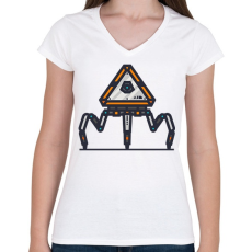 PRINTFASHION Apex LOOT - Női V-nyakú póló - Fehér