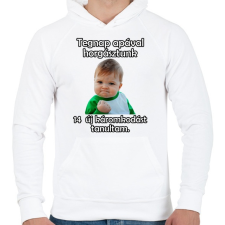 PRINTFASHION Apja fia horgászat - Férfi kapucnis pulóver - Fehér férfi pulóver, kardigán