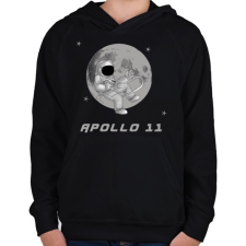PRINTFASHION apollo11 - Gyerek kapucnis pulóver - Fekete gyerek pulóver, kardigán