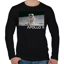 PRINTFASHION Apollo 11 - Férfi hosszú ujjú póló - Fekete férfi póló
