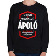 PRINTFASHION Ápoló prémium minőség - Gyerek pulóver - Fekete