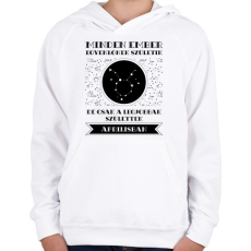 PRINTFASHION Április: Bika - Gyerek kapucnis pulóver - Fehér