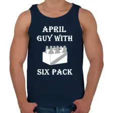 PRINTFASHION Áprilisban született kockás hasú 2 - Férfi atléta - Sötétkék atléta, trikó