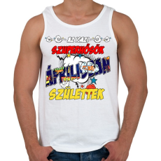 PRINTFASHION Áprilisi szuperhős - Férfi atléta - Fehér