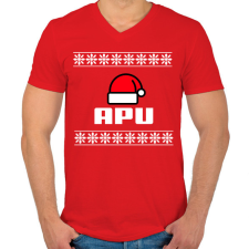 PRINTFASHION APU - Férfi V-nyakú póló - Piros férfi póló
