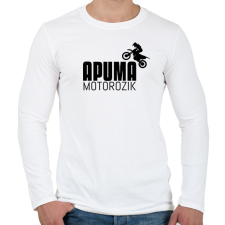 PRINTFASHION APU MA MOTOROZIK - Férfi hosszú ujjú póló - Fehér férfi póló