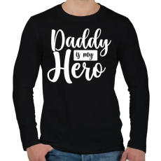 PRINTFASHION Apukám az én hősöm - Férfi hosszú ujjú póló - Fekete
