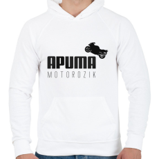 PRINTFASHION APUMA motorozik - Férfi kapucnis pulóver - Fehér