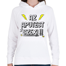 PRINTFASHION Aputest - Női kapucnis pulóver - Fehér
