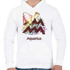 PRINTFASHION Aquarius színes - Férfi kapucnis pulóver - Fehér női pulóver, kardigán