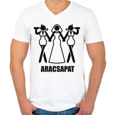 PRINTFASHION Aracsapat - Férfi V-nyakú póló - Fehér férfi póló