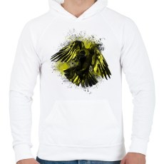 PRINTFASHION arany holló - Férfi kapucnis pulóver - Fehér