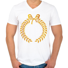 PRINTFASHION Arany koszorú - Férfi V-nyakú póló - Fehér férfi póló