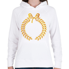 PRINTFASHION Arany koszorú - Női kapucnis pulóver - Fehér női pulóver, kardigán