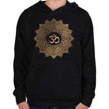 PRINTFASHION Arany mandala - Gyerek kapucnis pulóver - Fekete gyerek pulóver, kardigán