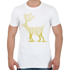 PRINTFASHION Arany szarvas - Férfi póló - Fehér férfi póló