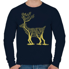 PRINTFASHION Arany szarvas - Férfi pulóver - Sötétkék