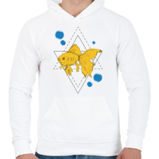 PRINTFASHION Aranyhal - Férfi kapucnis pulóver - Fehér férfi pulóver, kardigán