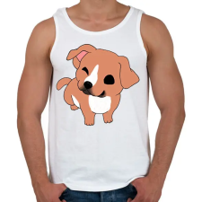 PRINTFASHION Aranyos amstaff/pitbull (barna) - Férfi atléta - Fehér atléta, trikó