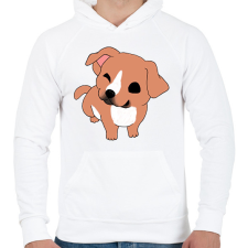 PRINTFASHION Aranyos amstaff/pitbull (barna) - Férfi kapucnis pulóver - Fehér férfi pulóver, kardigán