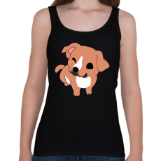 PRINTFASHION Aranyos amstaff/pitbull (barna) - Női atléta - Fekete