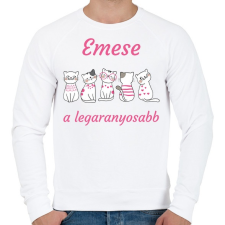 PRINTFASHION Aranyos cicás minta - Névvel - Férfi pulóver - Fehér női pulóver, kardigán