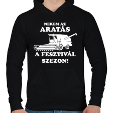 PRINTFASHION aratas fesztival  - Férfi kapucnis pulóver - Fekete férfi pulóver, kardigán