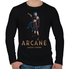 PRINTFASHION Arcane - Fortnite Jinx - Férfi hosszú ujjú póló - Fekete