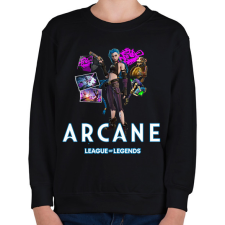 PRINTFASHION Arcane - LOL - Gyerek pulóver - Fekete gyerek pulóver, kardigán