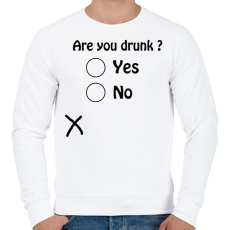 PRINTFASHION Are you drunk ? - Férfi pulóver - Fehér