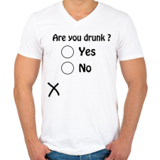PRINTFASHION Are you drunk ? - Férfi V-nyakú póló - Fehér férfi póló