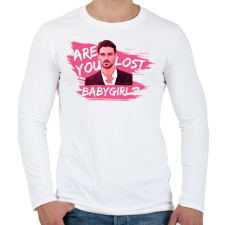 PRINTFASHION Are you lost babygirl? - Férfi hosszú ujjú póló - Fehér férfi póló