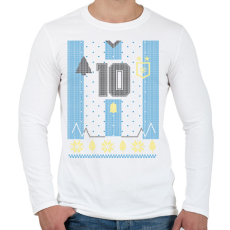 PRINTFASHION Argentin mez - Férfi hosszú ujjú póló - Fehér