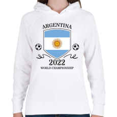 PRINTFASHION Argentina 2022 - Női kapucnis pulóver - Fehér