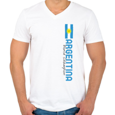 PRINTFASHION argentina world champion 3 - Férfi V-nyakú póló - Fehér